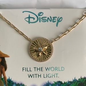 Beautiful gold toned Disney Raya dragon necklace. Super pretty.  Gift boxed.